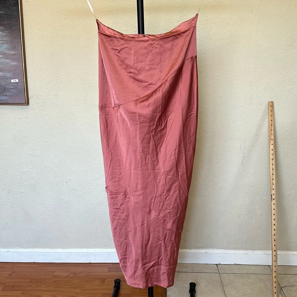 HOUSE‎ OF CB 'Sydel' Ruby Satin Bias Cut Maxi Skirt NWOT Size S